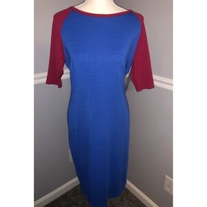 New LulaRoe Julia Dress  Size M Quarter Raglan Sleeve Simply Comfortable Stretch
